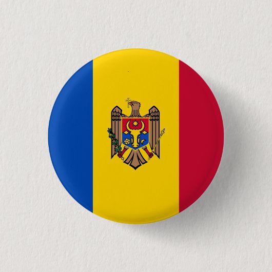 Moldavische vlag, vlag van Moldavië Ronde Button 3,2 Cm (Voorkant)