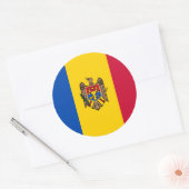 Moldavische vlag, vlag van Moldavië Ronde Sticker (Envelop)