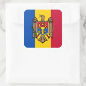 Moldavische vlag & wapen, vlag van Moldavië Vierkante Sticker (Tas)