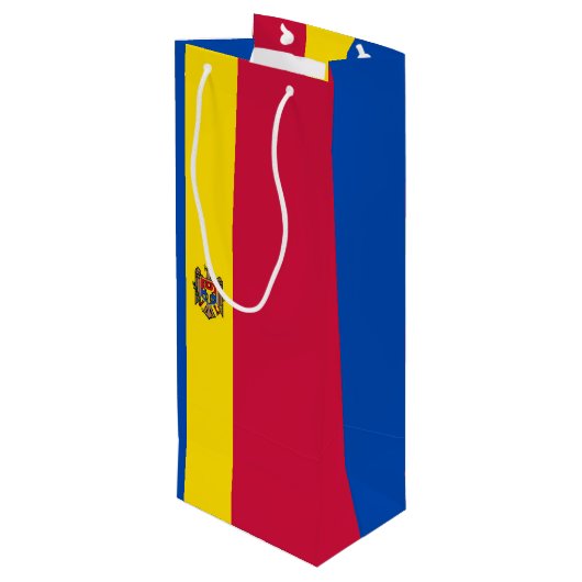 Moldavische vlag wijn cadeautas (Achterkant Gekanteld)