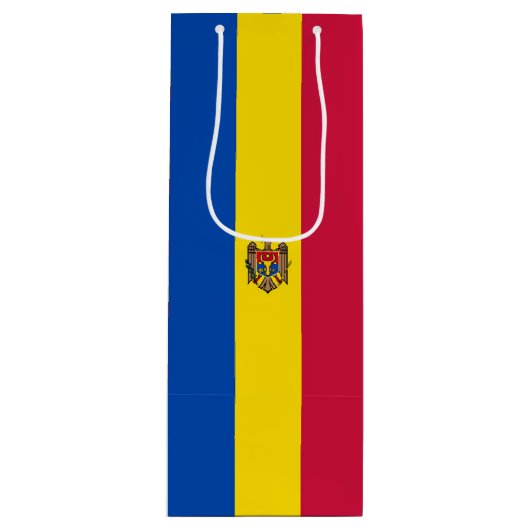 Moldavische vlag wijn cadeautas (Voorkant)