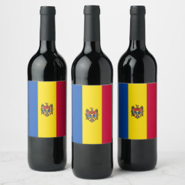 Moldavische vlag wijn etiket