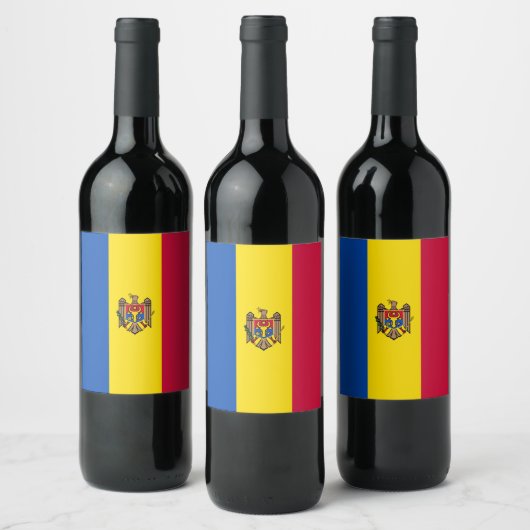 Moldavische vlag wijn etiket (Flessen)