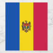 Moldavische vlag wijn etiket (Enkel label)
