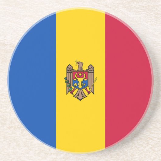 Moldavische vlag zandsteen onderzetter (Voorkant)