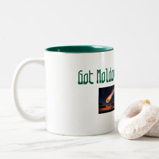 Moldavite Tektiet Koffiekop. Hemels Mystiek  Tweekleurige Koffiemok