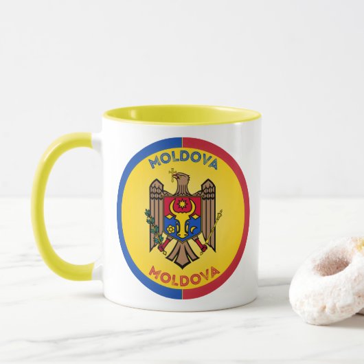 Moldova Erfgoed Embleem Mok (Met donut)