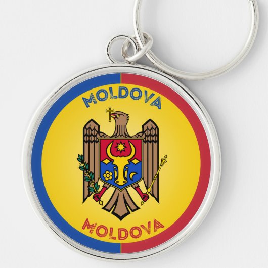 Moldova Erfgoed Embleem Sleutelhanger (Voorkant)