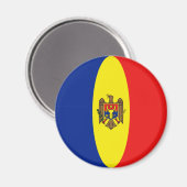 Moldova Fisheye Vlag Magneet (Voorkant / Achterkant)