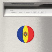 Moldova Fisheye Vlag Magneet (Insitu (Vaatwasser))