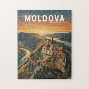 Moldova Illustratie Reis Kunst Vintage Legpuzzel