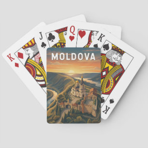 Moldova Illustratie Reis Kunst Vintage Pokerkaarten