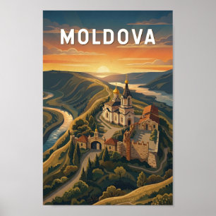Moldova Illustratie Reis Kunst Vintage Poster