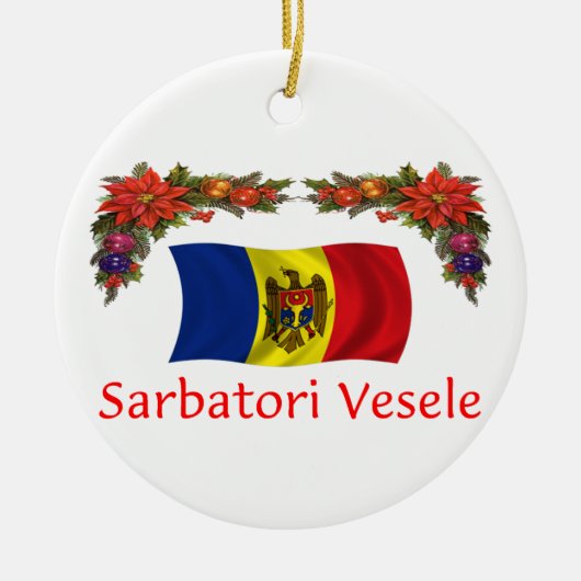 Moldova Kerstmis Keramisch Ornament (Voorkant)