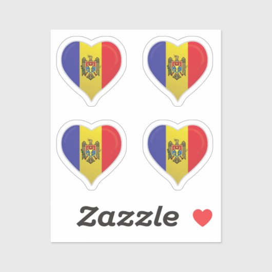 Moldova liefdesvlag trots hart sticker (Vel)