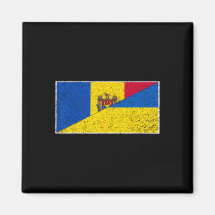 Moldova Oekraïne Vlag Moldavische Oekraïense Trots Magneet