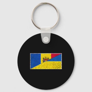 Moldova Oekraïne Vlag Moldavische Oekraïense Trots Sleutelhanger