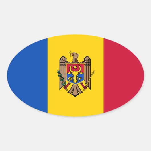 Moldova Ovale Sticker (Voorkant)