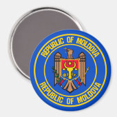 Moldova Rond Embleem Magneet (Voorkant / Achterkant)