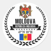 Moldova Ronde Sticker (Voorkant)