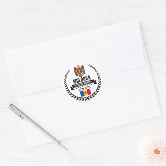 Moldova Ronde Sticker (Envelop)