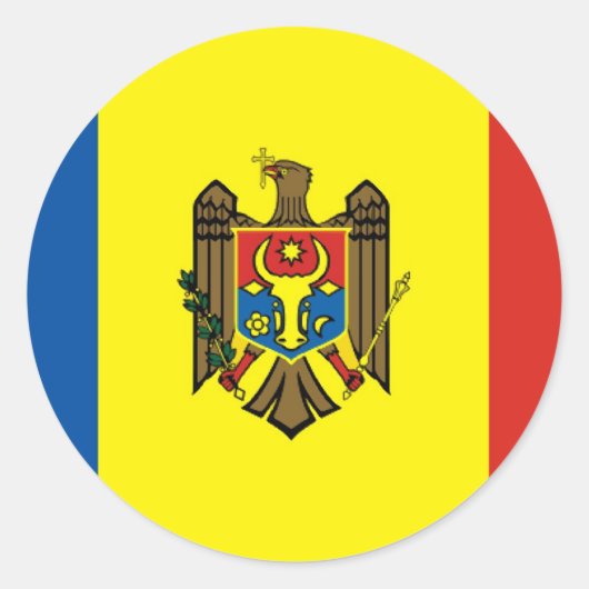 Moldova Ronde Sticker (Voorkant)