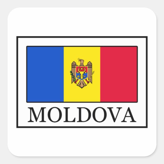 Moldova Vierkante Sticker (Voorkant)
