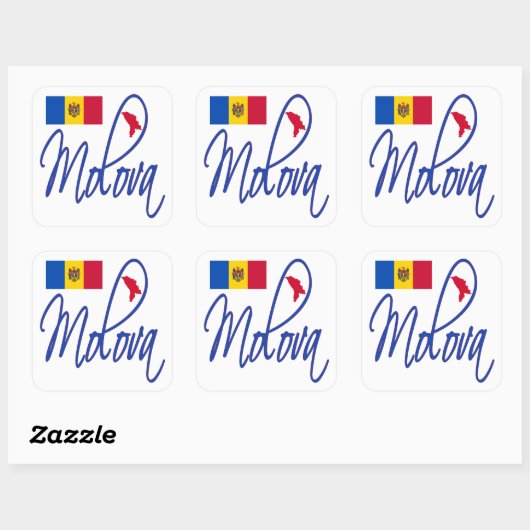 Moldova Vierkante Sticker (Vel)