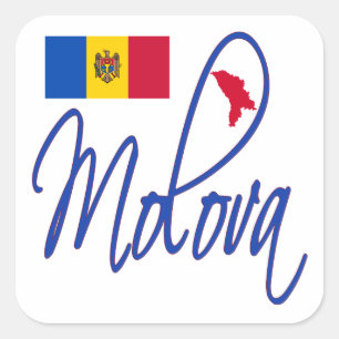 Moldova Vierkante Sticker
