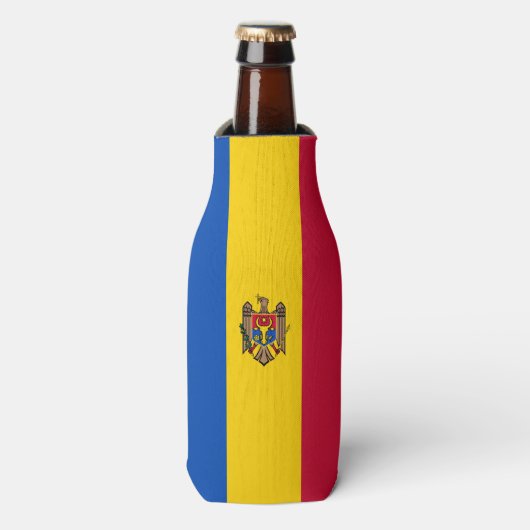 Moldova Vlag Flesjeskoeler (Fles Voorkant)