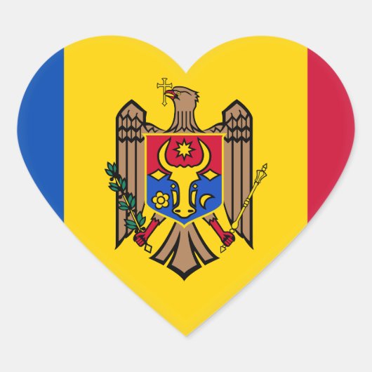 Moldova Vlag Hart Sticker (Voorkant)