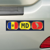 Moldova Vlag Landkaart Code Bumpersticker (Op auto)