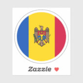 Moldova Vlag Ronde Sticker (Vel)