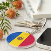 Moldova Vlag Sleutelhanger (Voorkant Rechts)