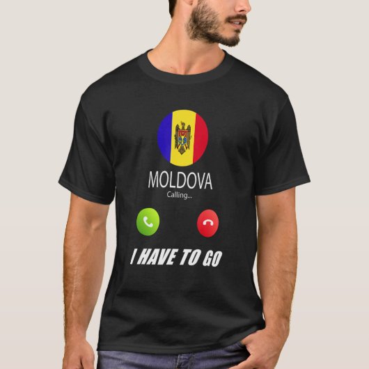 Moldova Vlag Souvenir Moldova Roept T-shirt (Voorkant)