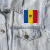 Moldova Vlag Vierkante Button 5,1 Cm (In situ)