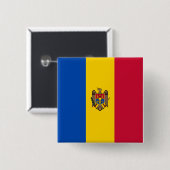 Moldova Vlag Vierkante Button 5,1 Cm (Voorkant /achterkant)