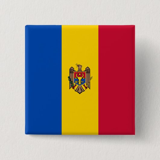 Moldova Vlag Vierkante Button 5,1 Cm (Voorkant)