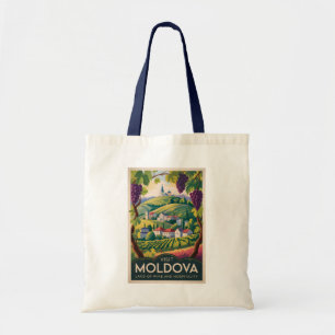 Moldova Wijngaard Illustratie Reis Kunst Vintage Tote Bag