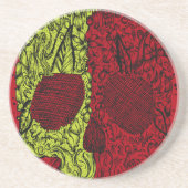 Moldy Skull op bloedrood Zandsteen Onderzetter (Voorkant)