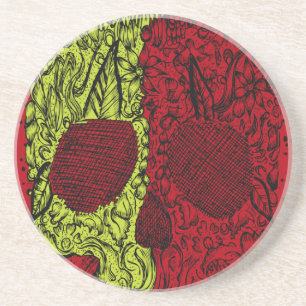 Moldy Skull op bloedrood Zandsteen Onderzetter