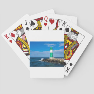 Mole aan de Oostzeekust in Warnemuende Pokerkaarten