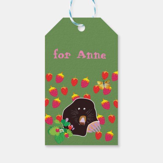 Mole aardbeien Aangepaste cadeautjes Labels Cadeaulabel (Achterkant)