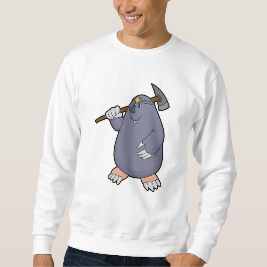 Mole als boer met Pickaxe & Spotlight Trui (Voorkant)