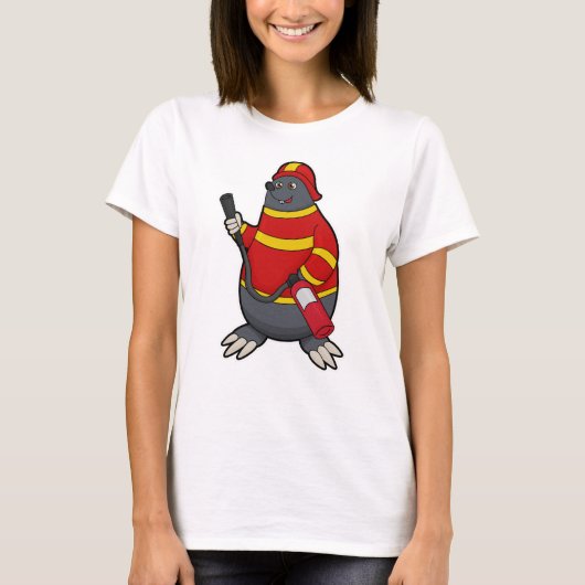 Mole als brandblusmiddel met brandblusapparaat t-shirt (Voorkant)