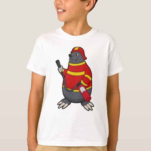 Mole als brandblusmiddel met brandblusapparaat t-shirt (Voorkant)