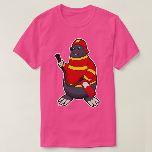 Mole als brandblusmiddel met brandblusapparaat t-shirt (Design voorkant)