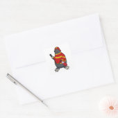 Mole als brandblusmiddel met brandblusapparaat vierkante sticker (Envelop)