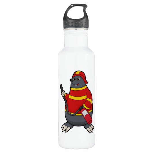 Mole als brandblusmiddel met brandblusapparaat waterfles  (Voorkant)