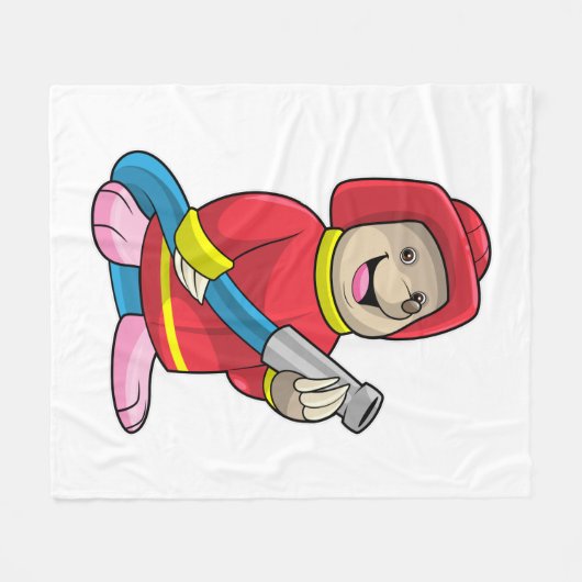 Mole als brandweerman met slang fleece deken (Voorkant (Horizontaal))